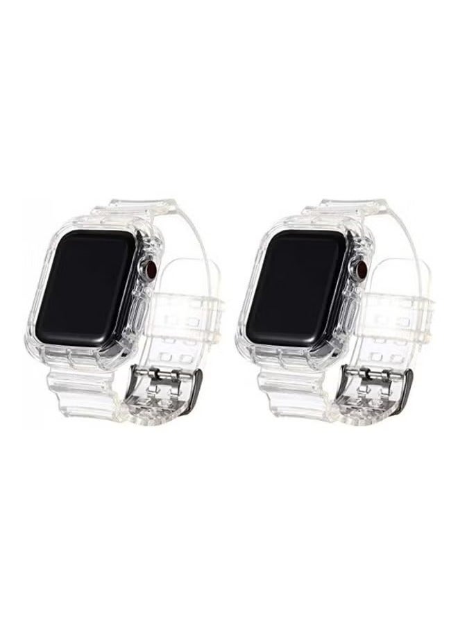 vesus 2-Piece Replacement Band For Apple Watch 42/44mm Clear