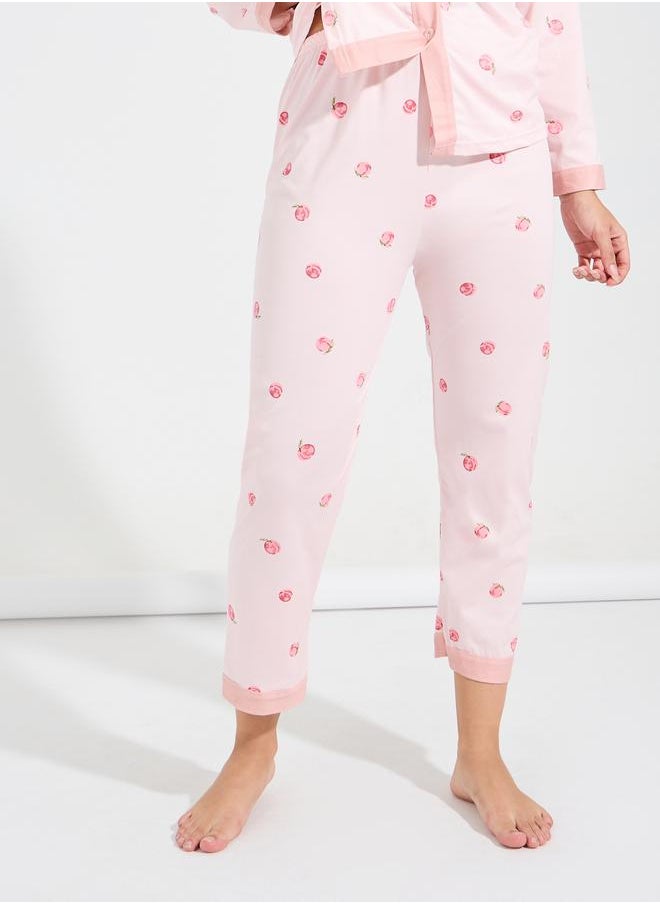 AOP Peach Collarless Contrast Edge Shirt & Pyjama Set - pzsku/Z687FE8270C1277F5797CZ/45/_/1723796256/b47888ae-b94b-4148-a497-2338a08dc3b7