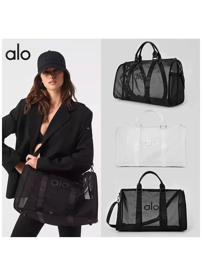 alo yoga transparent net bag luggage bag yoga gym bag sports women's bag outdoor gym bag travel crossbody bag - Image 1