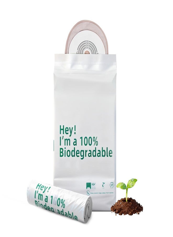 ZXMOBY 100 Pcs Biodegradable Disposable For Ostomy Pouch Bags,7.87 x 13.78 Inches Compostable Bags Prevent Odours Leakage Colostomy Supplies Anti Peeping Disposal Sacks for Colostomy Waste Bags - Image 1