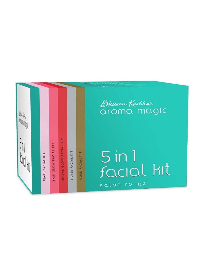Aroma Magic Five-in-One Facial Kit | Salon-Grade Aromatherapy Facial | Brightens, Hydrates & Clears Skin | Reduces Dark Circles, Treats Acne & Boosts Radiance | All Skin Types | Professional Results - Image 1