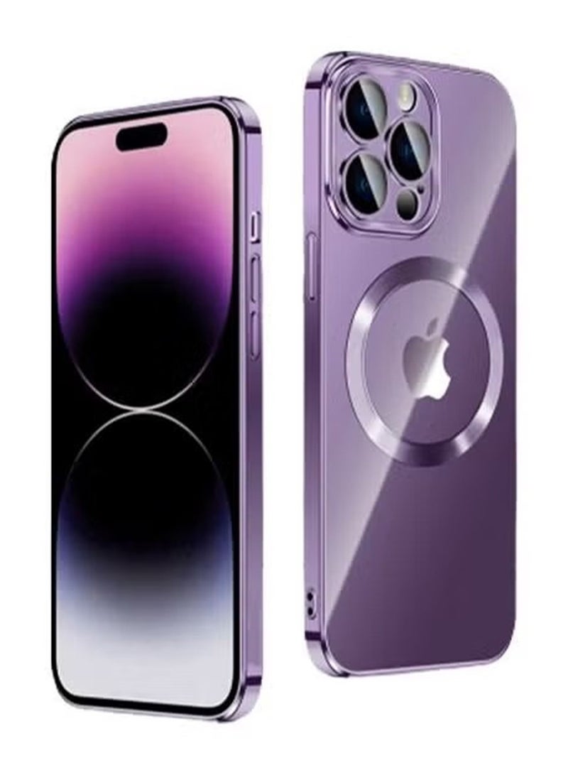 X-level IPhone 14 Pro Max Magsafe Case 6.1 Inch Slim Thin Magnetic Case, Yellowing-Resistant, Anti-Drop Shock Absorption, Anti-Scratch and Hard Back Crystal Case Cell Phone Cover for iPhone 14 Pro Max Purple - Image 1
