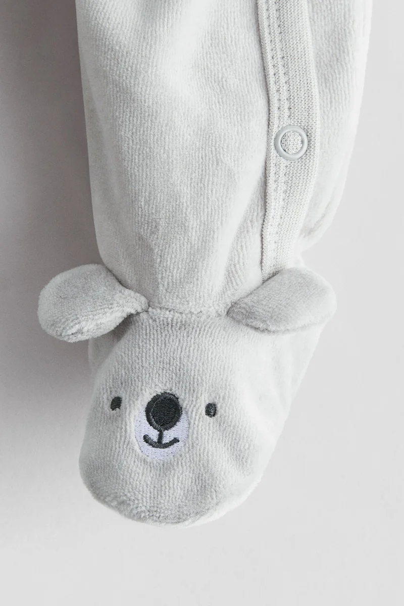 H&M Velour sleepsuit with full feet