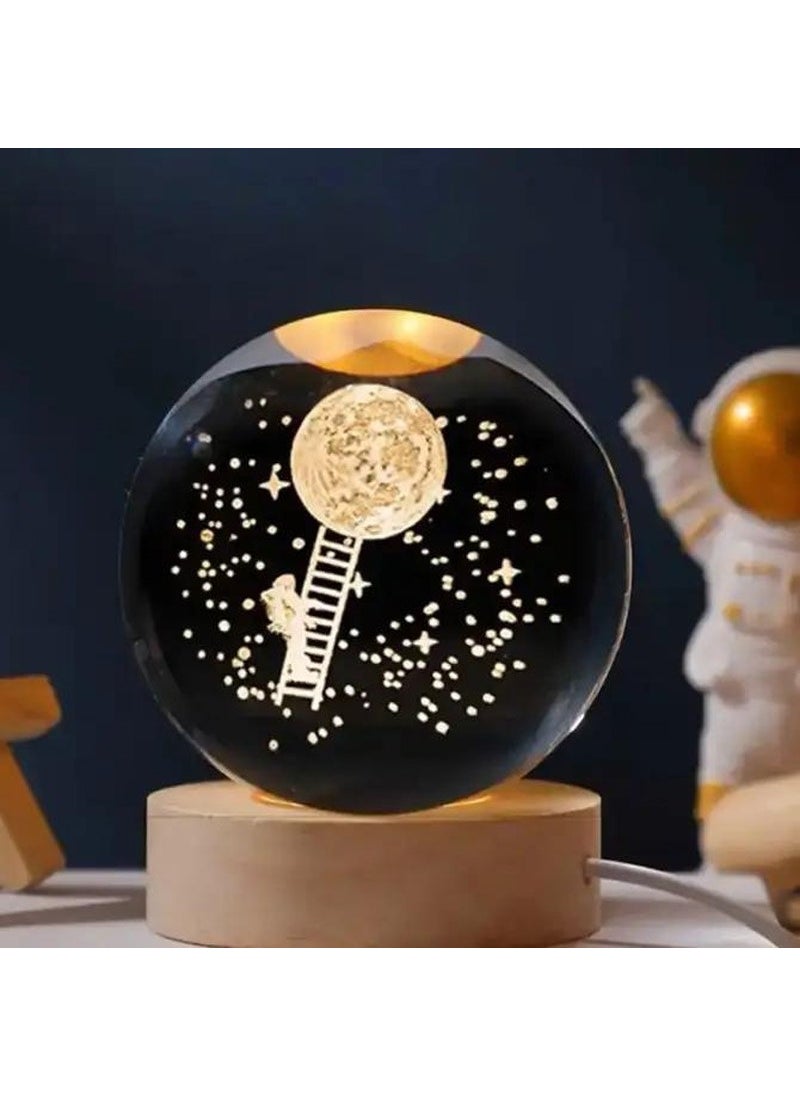 By-Lamp Astronaut On The Moon Crystal Ball Night Light  - Image 1