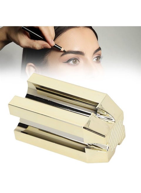 Sharpening Tool Duckbill Sharpener for Eyebrow Pencil, 4-in-1 Multifunctional Eyebrow Cosmetic Pencil, Permanent Makeup Tool for Beginners & Professional (Gold)