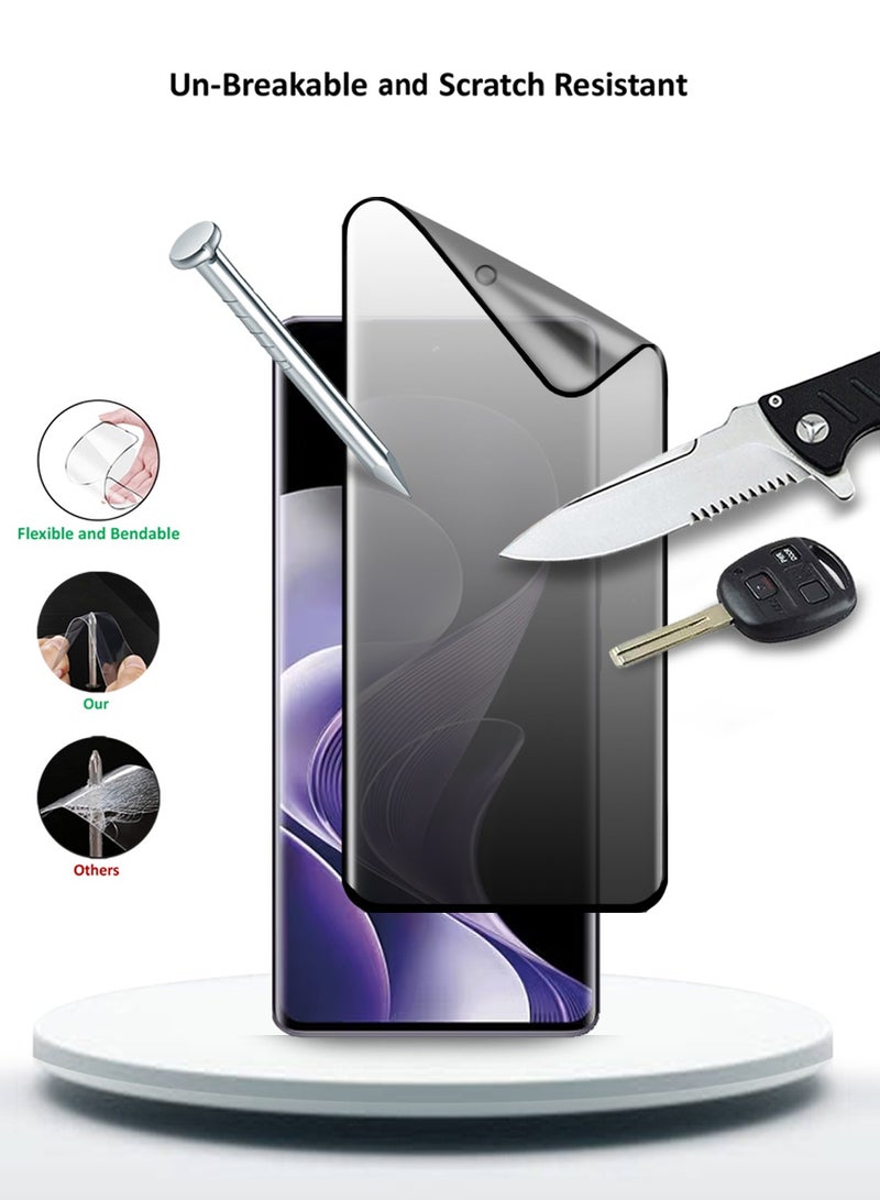 Wtech vivo V40 / V40 Pro / V40 Lite 5G 2024 Nano Ceramic Privacy Full Glue Full Cover Matte Flexible Screen Protector (MSCNMP) - Clear/Black - Image 3