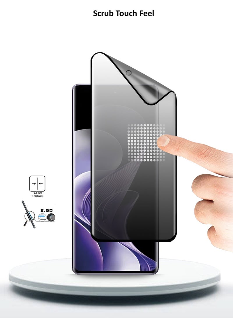 Wtech vivo V40 / V40 Pro / V40 Lite 5G 2024 Nano Ceramic Privacy Full Glue Full Cover Matte Flexible Screen Protector (MSCNMP) - Clear/Black - Image 4