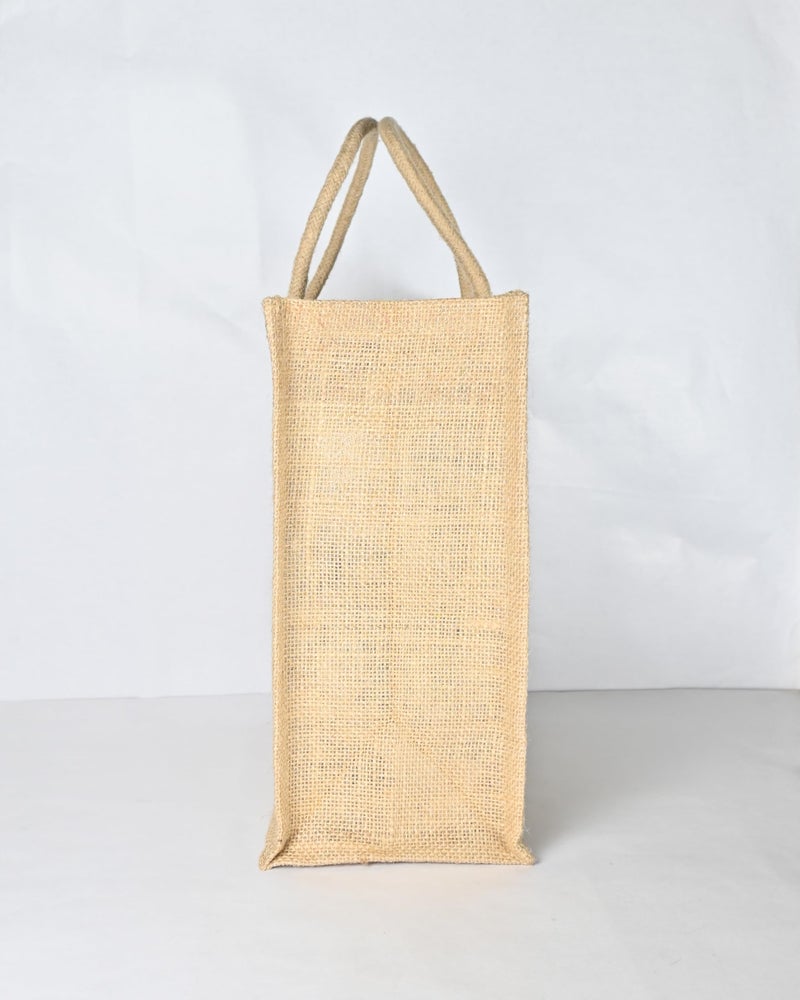 Soman Jute Ecofriendly Return Gift Bags Thank You Printed with Zip Natural Pack of 10 Bags - Image 5