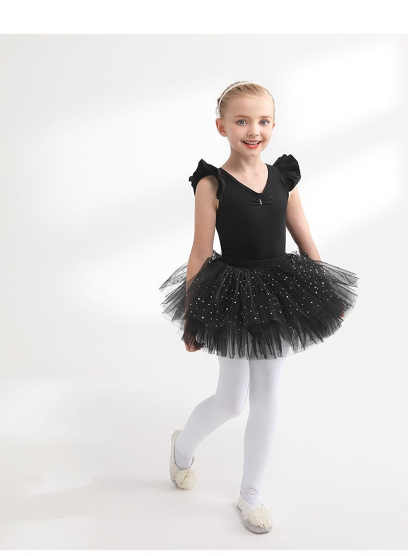 Loquat Squality Children's Dance Dress Training Dress Pure Cotton Ballet Dancing Dress For Children Black  - Image 1