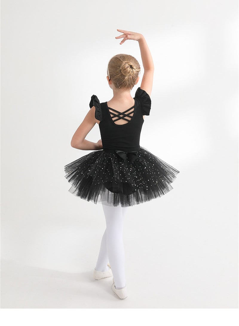 Loquat Squality Children's Dance Dress Training Dress Pure Cotton Ballet Dancing Dress For Children Black  - Image 2