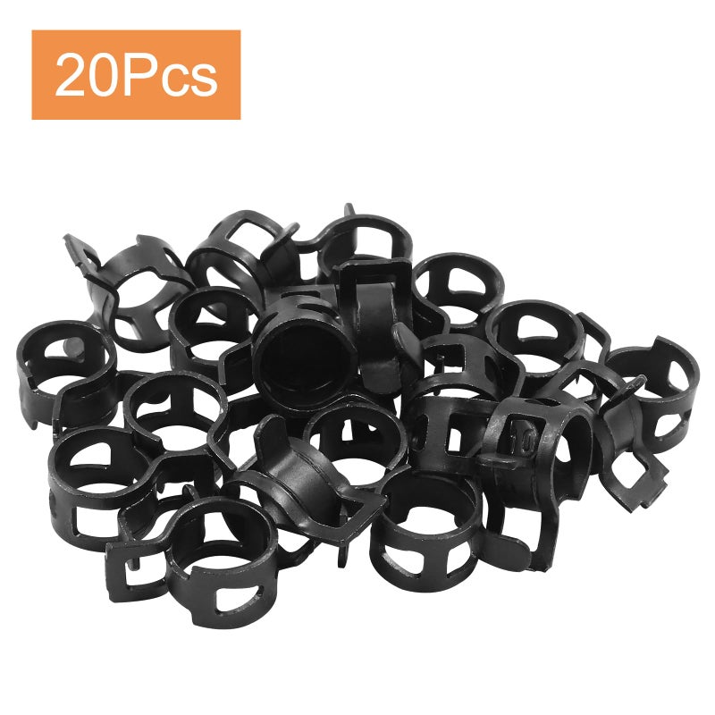 Rierdge 20 Pcs 3/8 Inch ID Spring Band Type Clamps, 10mm Fuel Hose Clamps Fasteners, Black Spring Hose Clip for Fuel Hose Line Water Pipe Air Tube Hose - Image 5