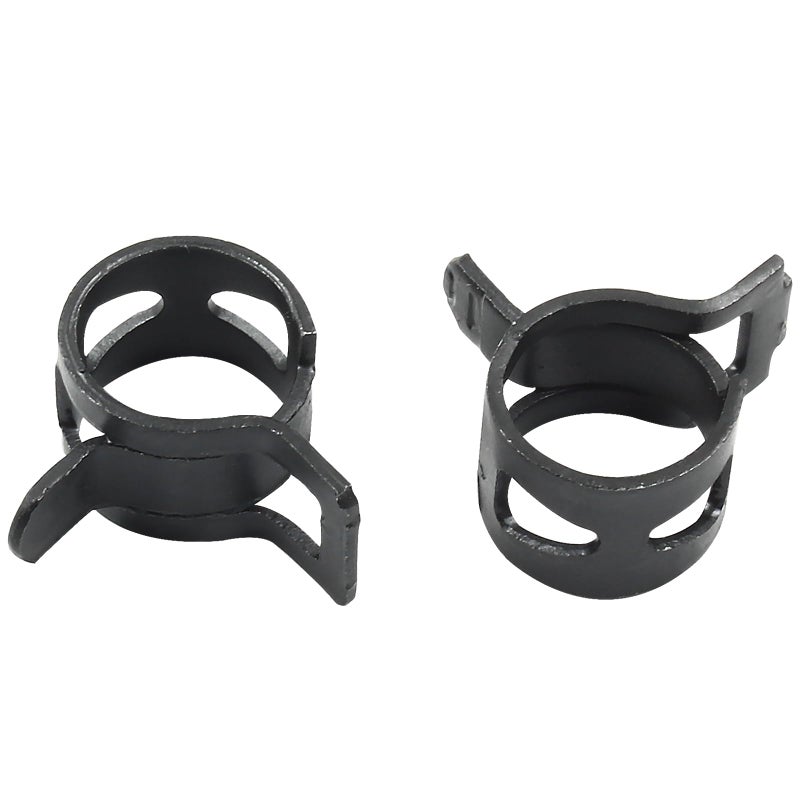 Rierdge 20 Pcs 3/8 Inch ID Spring Band Type Clamps, 10mm Fuel Hose Clamps Fasteners, Black Spring Hose Clip for Fuel Hose Line Water Pipe Air Tube Hose - Image 4