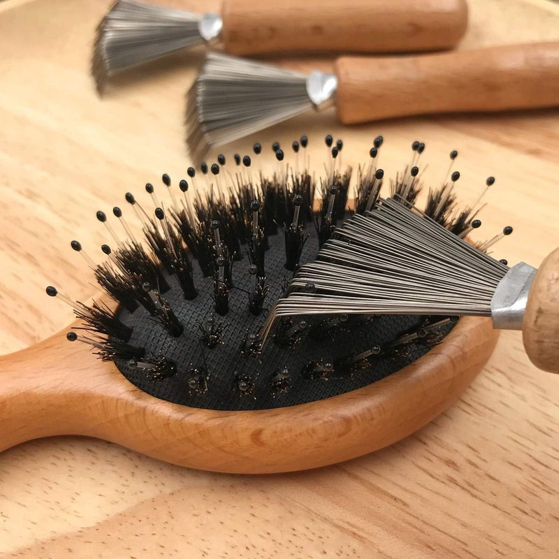 catin Hair Brush and Comb Cleaner with Metal Wire Rake for Hair Dust Lint Removal - Image 3