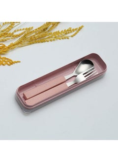 VANRA VANRA 2-Piece Children Flatware Set 18/10 Stainless Steel Child Tableware Set Silver Cutlery Set Silverware Dinner Utensils Spoon Fork Set with Travel Case for Kids (Chrome Finished) (Pink)  - Image 5