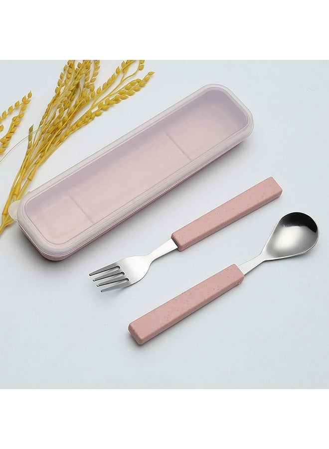 VANRA 2-Piece Children Flatware Set 18/10 Stainless Steel Child Tableware Set Silver Cutlery Set Silverware Dinner Utensils Spoon Fork Set with Travel Case for Kids (Chrome Finished) (Pink) - Image 3