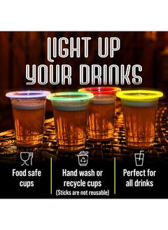 IMPRESA [36 Pack] Glow Cups With Multi Color Neon Glow Sticks For Parties Clear Plastic Glowing Party Cups Glow In The Dark Party Supplies Glow In The Dark Party Favors Glow In The Dark Cups 16 Oz  - Image 5