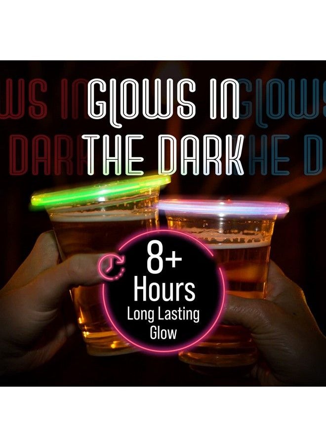 IMPRESA - [36 Pack] Glow Cups With Multi Color Neon Glow Sticks For Parties Clear Plastic Glowing Party Cups Glow In The Dark Party Supplies Glow In The Dark Party Favors Glow In The Dark Cups 16 Oz - Image 1