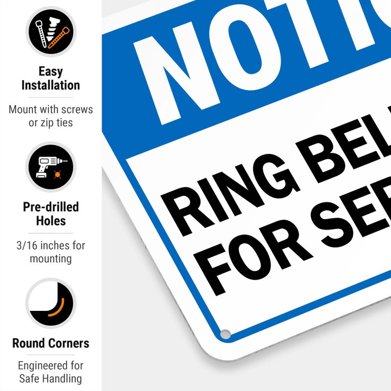 Sigo Signs Ring Bell for Service Sign, 10x7 Inches, Rust Free .040 Aluminum, Fade Resistant, Made in USA - Image 2
