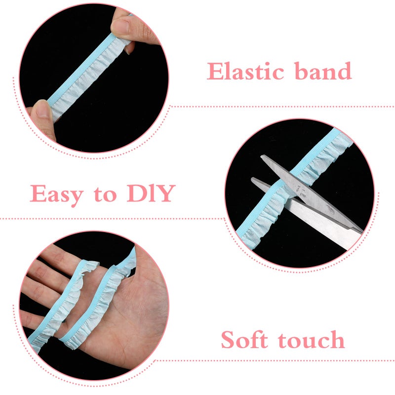 ADLABLD 9Pcs Elastic Ruffle Ribbon Lace Trim, Stretch Ruffle Pleated Trim for Sewing Assortment Organza Lace, 39.4 * 0.6in Wide Narrow Ruffles Edge Laces Ribbon for Clothes Decoration Sewing Craft Supply - Image 3