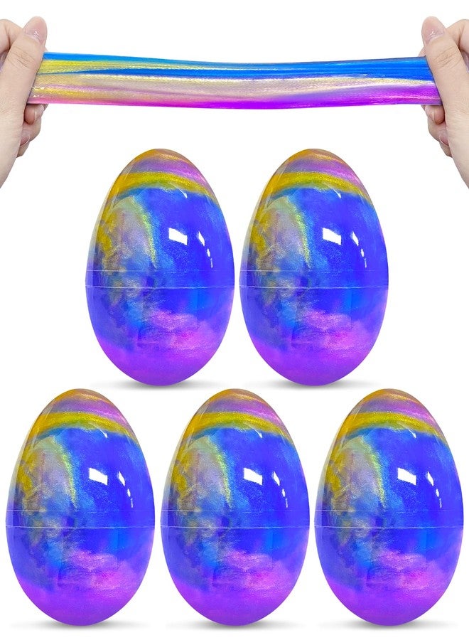 Greingways 5 Pack Prefilled Easter Eggs Galaxy Slime Toys, Teens Easters Basket Stuffers Egg Fillers, Easter Games Gift Party Favors Filled Egg for Kids Boys Girls Toddlers (Blue+Purple+Gold) - Image 1