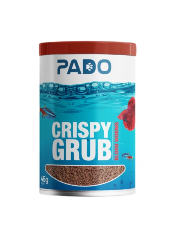 Pado Crispy Grub Blood Worms Fish Food 45g (500ml)[Weight - 45g]