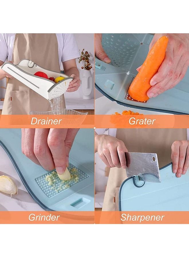 DMG TECH DMG Foldable Cutting Board, 6-in-1 Muitifunctional Cutting Board,Camping & Camper Cutting Board, Space Saving Choping Board for Camping/Picnic/Kitchen (White)  - Image 1