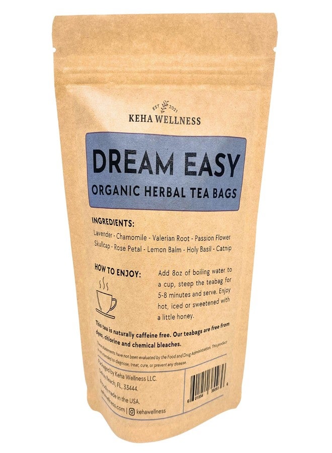 Keha Wellness Organic Dream Easy Herbal Tea Bags, 15 Extra Full and Flavorful Tea Bags, Caffeine Free, Sleep Tea for Nighttime and Bedtime, Beauty Sleep, Made in the USA - Image 3