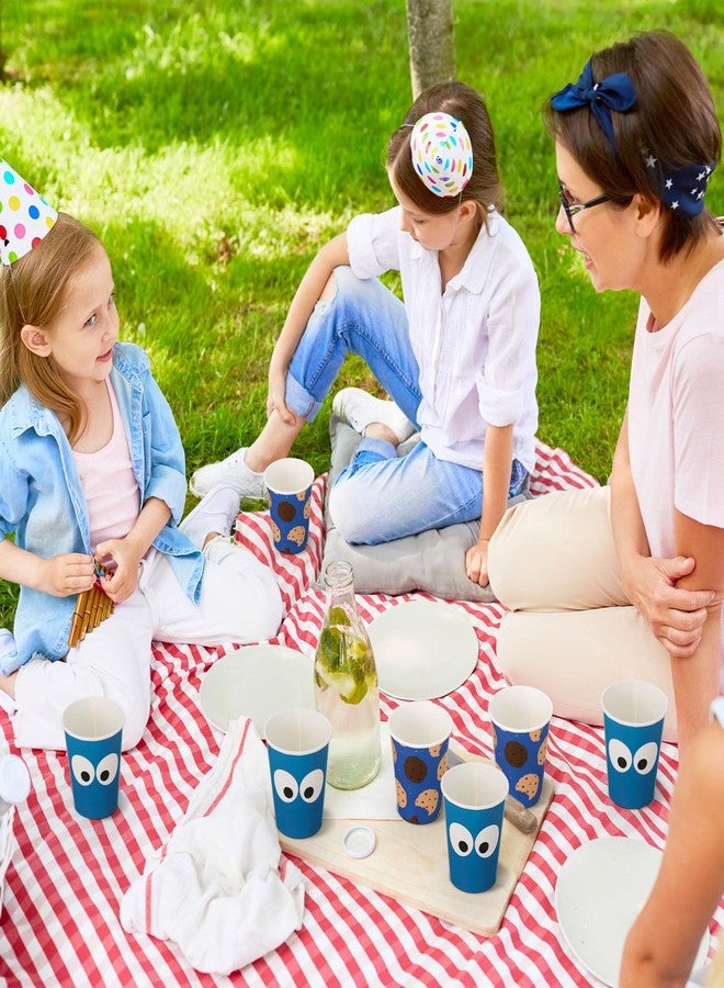 Vesici 100 Pcs 9 oz Monster Party Supplies Disposable Paper Cups Cartoon Blue Monster Themed Party Cups for Girl Boy Birthday Baby Shower Decorations - Image 4
