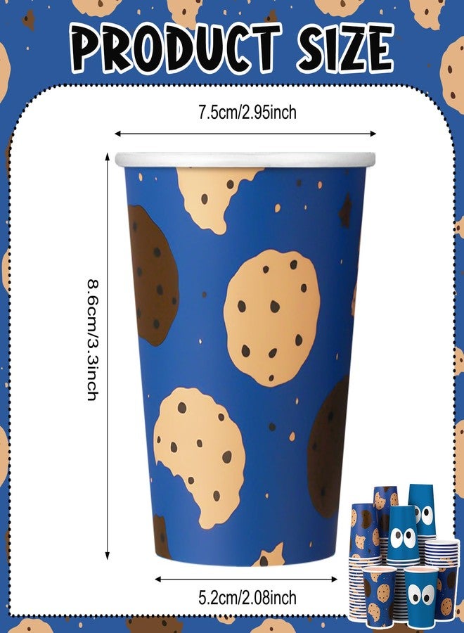 Vesici 100 Pcs 9 oz Monster Party Supplies Disposable Paper Cups Cartoon Blue Monster Themed Party Cups for Girl Boy Birthday Baby Shower Decorations - Image 2