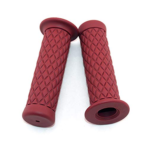 surpassme Non Slip Rubber Bar End Thruster Grip Pair2PCS 78 22mm Motorcycle Comfort Hand Handlebar Grip Thruster Grip for Harley Honda Triumph Yamaha Kawasaki CG125 CB400 Red - Image 1