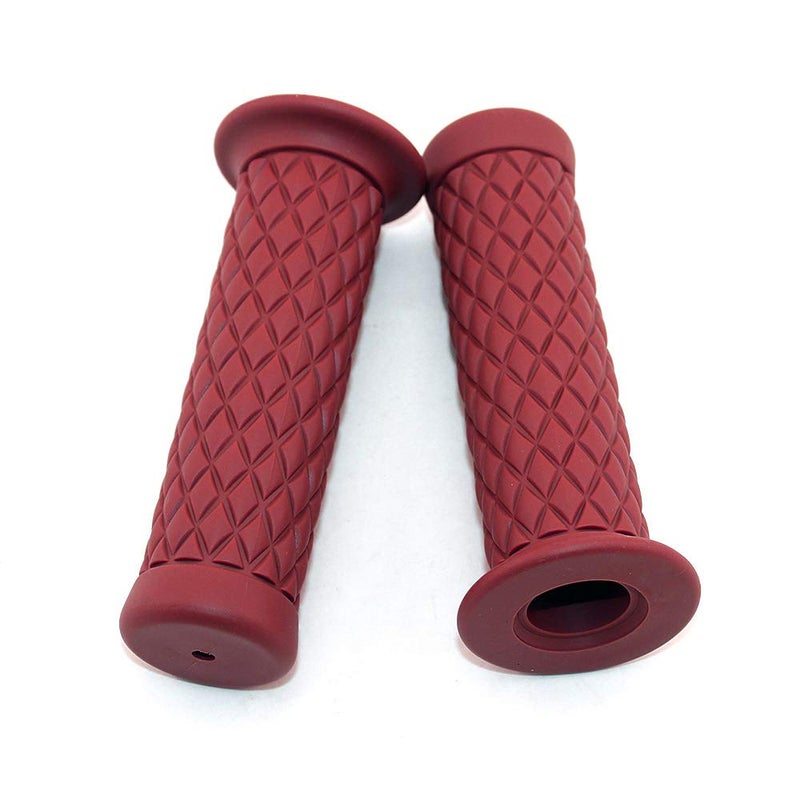 surpassme Non Slip Rubber Bar End Thruster Grip Pair2PCS 78 22mm Motorcycle Comfort Hand Handlebar Grip Thruster Grip for Harley Honda Triumph Yamaha Kawasaki CG125 CB400 Red - Image 3