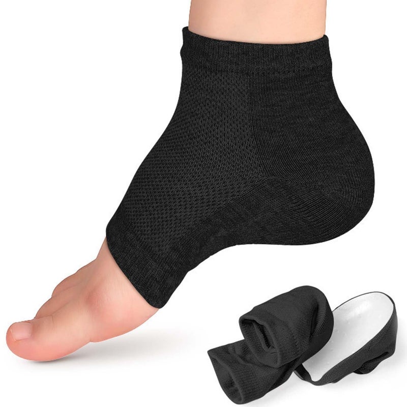 Kanroadi Height Max Socks,Invisible Shoe Heel Pad,Height Max Insoles 3 Inches, Half Height Raised Insole, Men's and Women's Universal Heighten Socks (3.5CM, Black) - Image 1