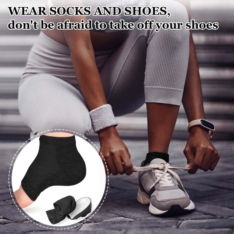Kanroadi Height Max Socks,Invisible Shoe Heel Pad,Height Max Insoles 3 Inches, Half Height Raised Insole, Men's and Women's Universal Heighten Socks (3.5CM, Black) - Image 4