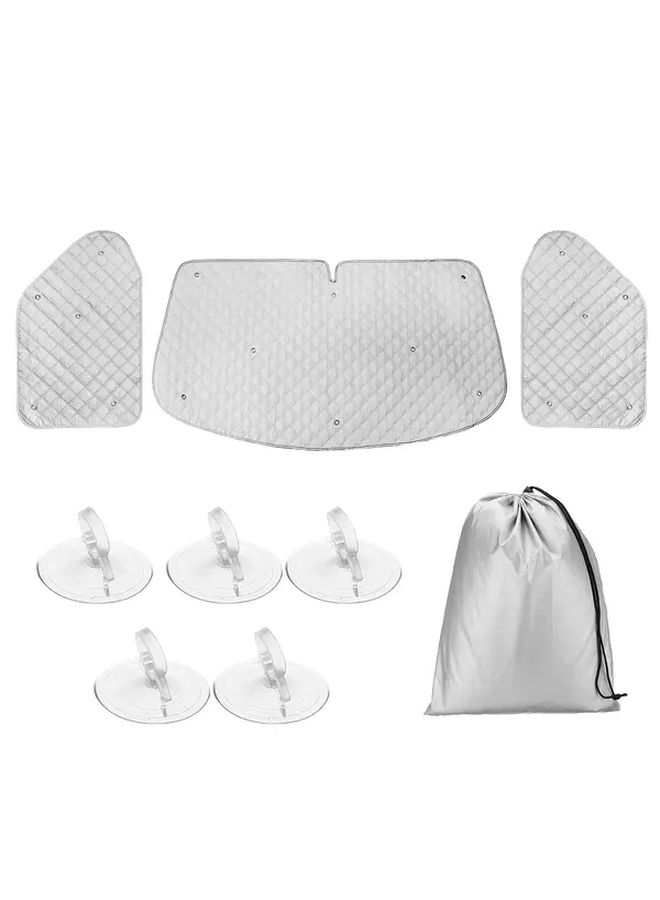VW T4 1990 2003 Fabric Sun Shade Kit Three Piece Set With Quilited Design Light Gray For Van And Camper Camper Accessories Durable Material 1 Set - Image 4