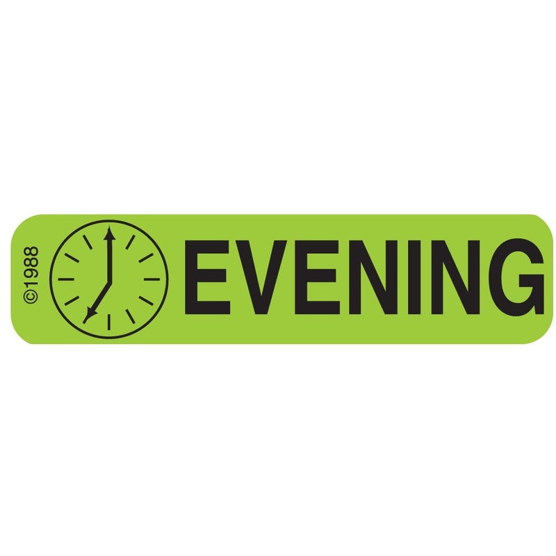 1-796 "Evening" Permanent Paper Label, 1 9/16" x 3/8", Green, Pack of 1000