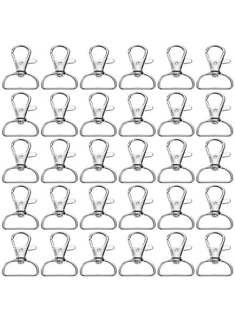 Swivel Clasp Swivel Snap Hooks Trigger Clips 1 Inch D Rings Metal Lobster Claw Clasps 40 Pcs For Making Snap Tabs Keychain Hardware Purse Hardware