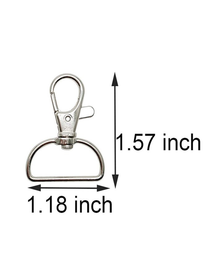 Hulless - Swivel Clasp Swivel Snap Hooks Trigger Clips 1 Inch D Rings Metal Lobster Claw Clasps 40 Pcs For Making Snap Tabs Keychain Hardware Purse Hardware - Image 1