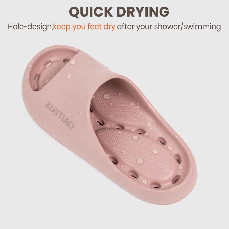 XIXITIAO Shower Shoes for Women Men,Non-Slip Pool Slides,Quick Drying Shower Slippers,Lightweight Shower Sandals with Drain Holes for College Dorm, Beach, Bathroom & Gym - Image 4