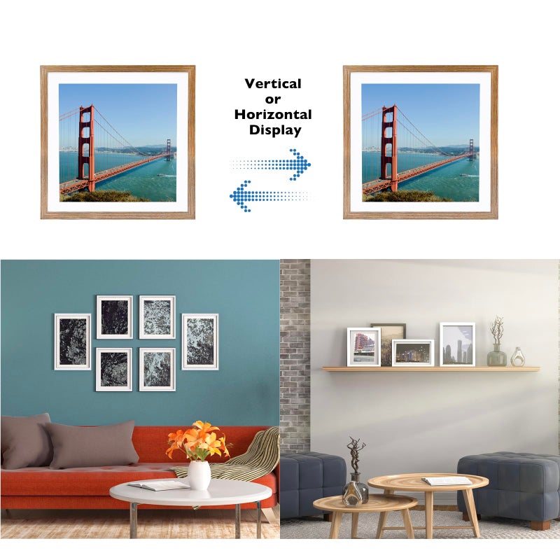 HEYTUYA 12x12 inch Picture Frame Rustic Brown for Wall Hanging  Poster Frame Display 10x10 inch with Mat or 12x12 Without Mat  Square Wall Gallery Photo Frames with Durable Shatter Resistant Plexiglas  Rustic Brown - Image 5
