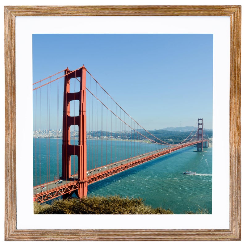 HEYTUYA 12x12 inch Picture Frame Rustic Brown for Wall Hanging  Poster Frame Display 10x10 inch with Mat or 12x12 Without Mat  Square Wall Gallery Photo Frames with Durable Shatter Resistant Plexiglas  Rustic Brown - Image 1