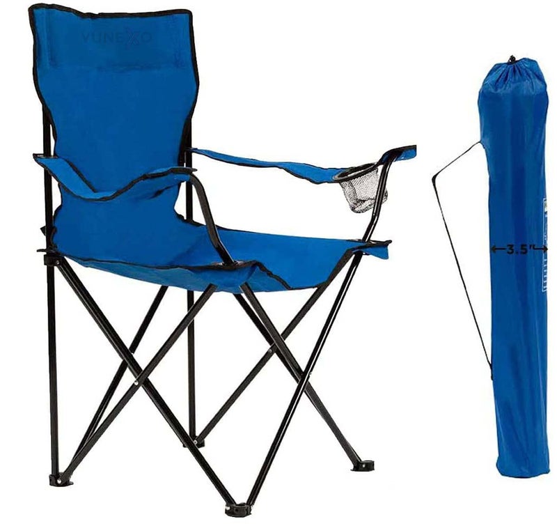 VUNEXO Folding Chair Oxford Fabric and Metal Pipe Made Portable Foldable Camping Chair with Cover for Fishing Beach Picnic Outdoor Chairs Multicolor