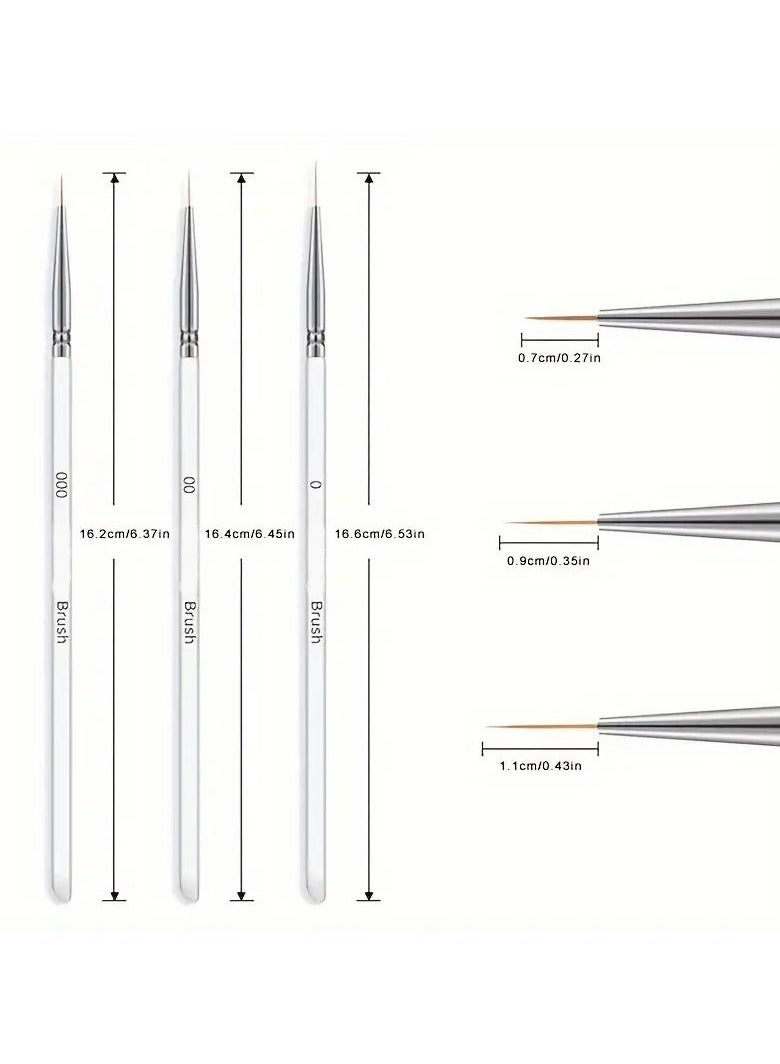 Goolsky Nail Liner Brushes For Manicure Pedicure, Nail Brush Pen, Acrylic Powder Dipping Pen, Nail Painting Drawing Pen - Image 2