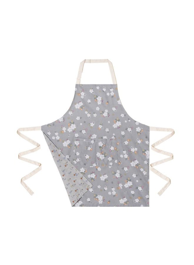 Aoomzoon Kitchen Aprons for Women with 2 Pockets,Double Sided Vintage Adjustable Apron for Gardening Cooking Arting Painting (Grey) - Image 2