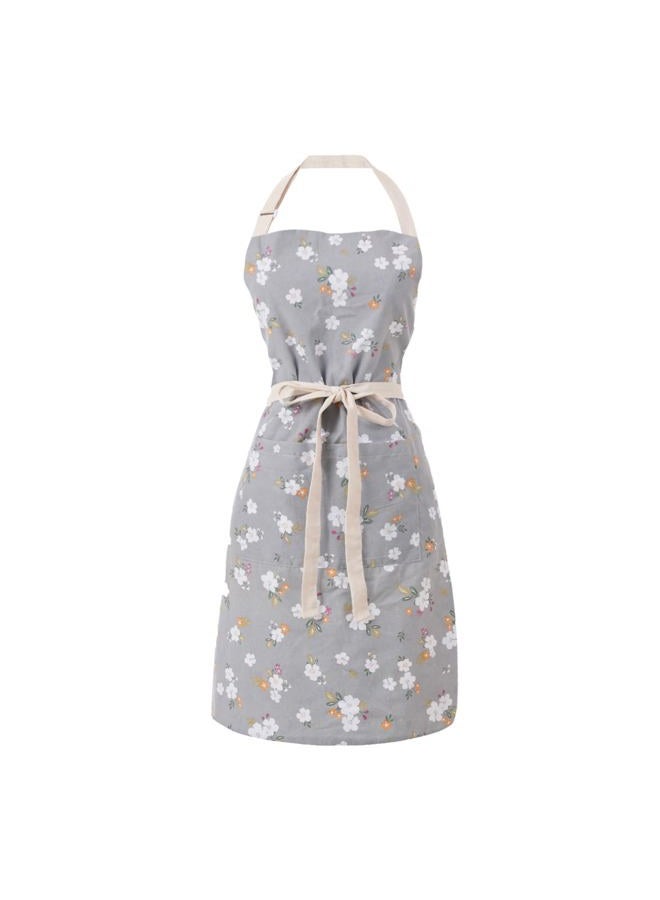Aoomzoon Kitchen Aprons for Women with 2 Pockets,Double Sided Vintage Adjustable Apron for Gardening Cooking Arting Painting (Grey) - Image 1