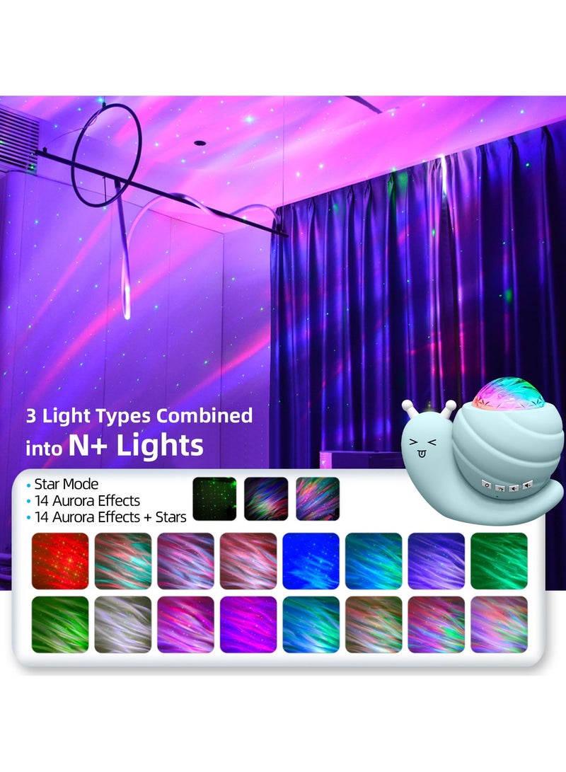 milkyway Star Projector Night Light, 4 in 1 Aurora Galaxy Projector Lights, Snail Kid Night Lights for Bedroom with Remote/Music Bluetooth Speaker/Colors Changing/Timer Fuction for Kids Adults Gifts - Image 2