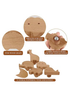 GMORO Wooden Animal Cabinet Knobs, Wardrobe Door Knobs Decorative Wood Dresser Knobs with Screws Cute Animal Cupboard Handles Knobs for Furniture Cabinets Drawers Wardrobes  - Image 2