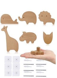 GMORO Wooden Animal Cabinet Knobs, Wardrobe Door Knobs Decorative Wood Dresser Knobs with Screws Cute Animal Cupboard Handles Knobs for Furniture Cabinets Drawers Wardrobes  - Image 1