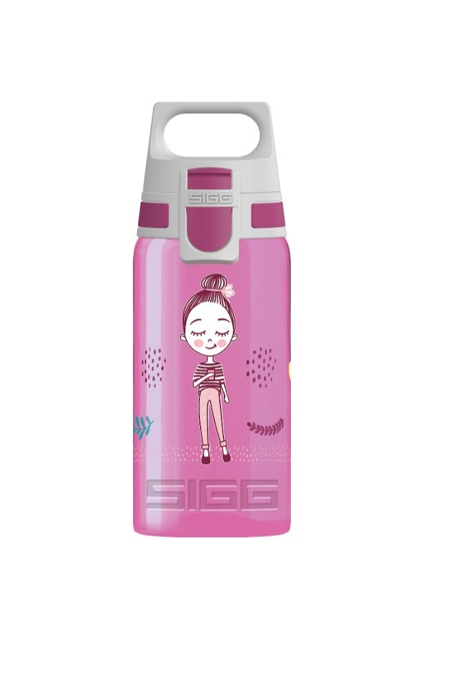 SIGG Viva One Girls Way 0.5L Kids Water Bottle – Pink – Leakproof, Reusable & BPA-Free Drink Bottle with One-Hand Cap – Lightweight & Toxic-Free – Ideal for School, Sport & Outdoor Use - Image 1