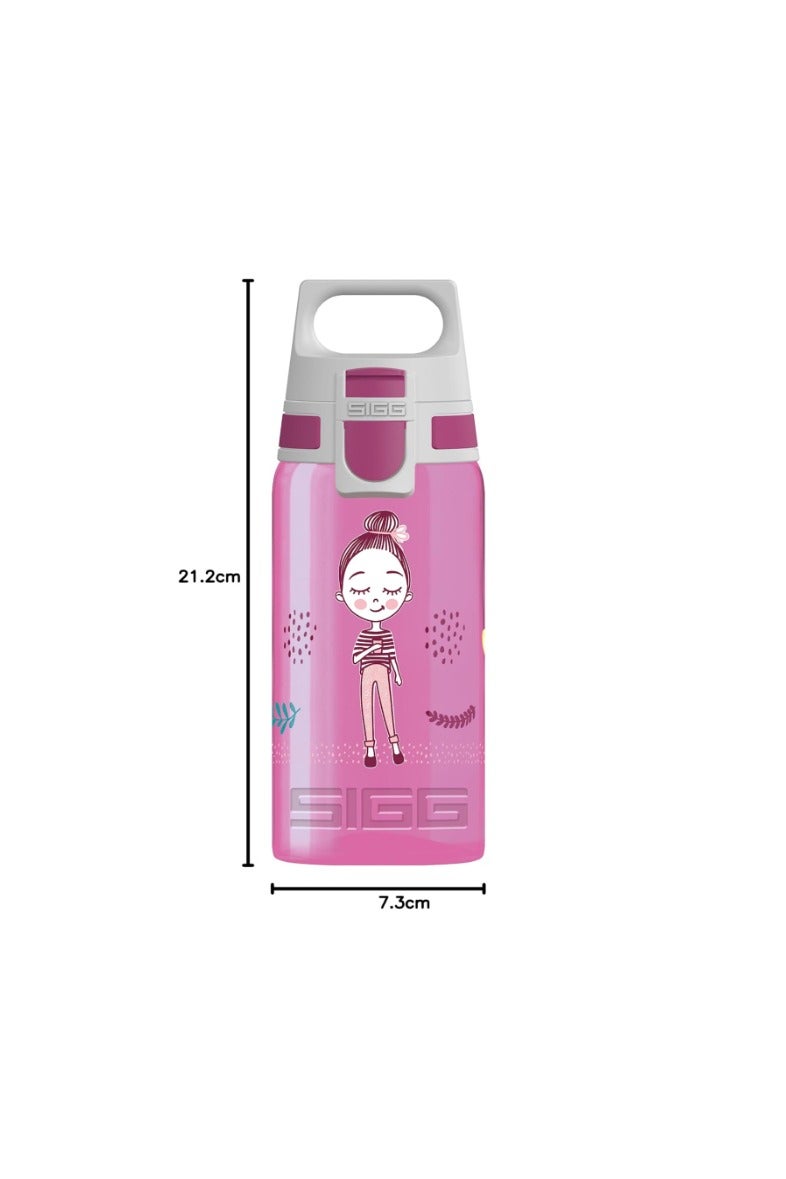 SIGG Viva One Girls Way 0.5L Kids Water Bottle – Pink – Leakproof, Reusable & BPA-Free Drink Bottle with One-Hand Cap – Lightweight & Toxic-Free – Ideal for School, Sport & Outdoor Use - Image 4