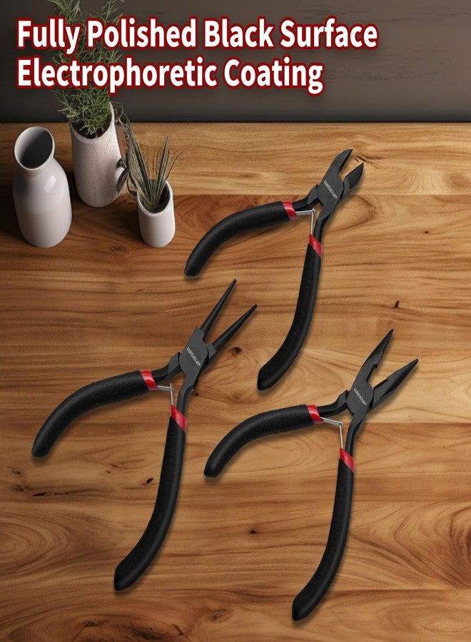 WISEUP 3 Pcs Jewelry Pliers Set - Needle/Chain Nose, Round Nose and Wire Cutters for Jewelry DIY Craft，Repair & Wire Wrapping - Image 5